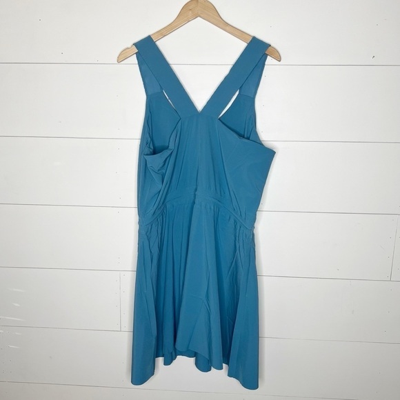 Athleta Blue Athletic Active Casual Dress Pockets Drawstring Waist - Picture 6 of 13